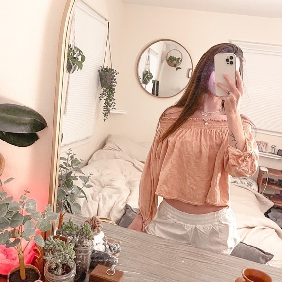 Free People Lexington Striped Off The Shoulder Blouse - Picture 1 of 6